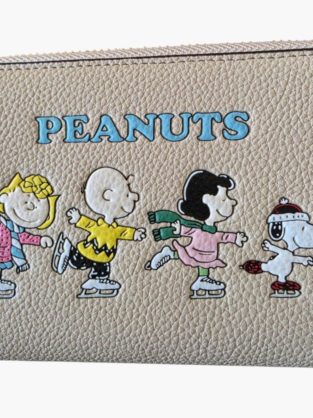 Coach x Peanuts Snoopy Long Zip Around Wallet Ivory Leather NWOT Wristlet - Picture 4 of 16